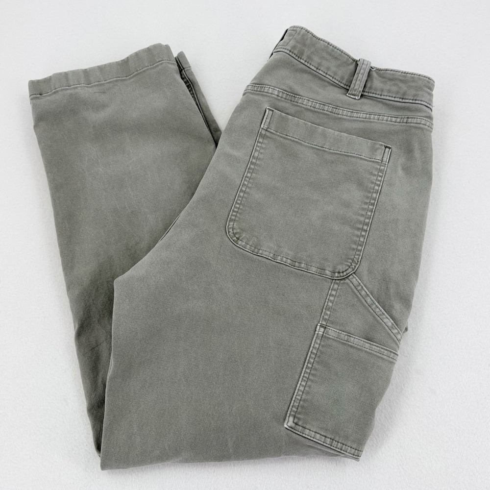 Abercrombie & Fitch Carpenter Pants Mens 36x32 Sage Green Loose Fit Excellent
